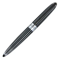 Diplomat Aero Black & Chrome Stripes Rollerball Pen