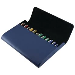 Pineider Genuine Italian Leather Pen Case, 12 Pens -Office Supplies 123