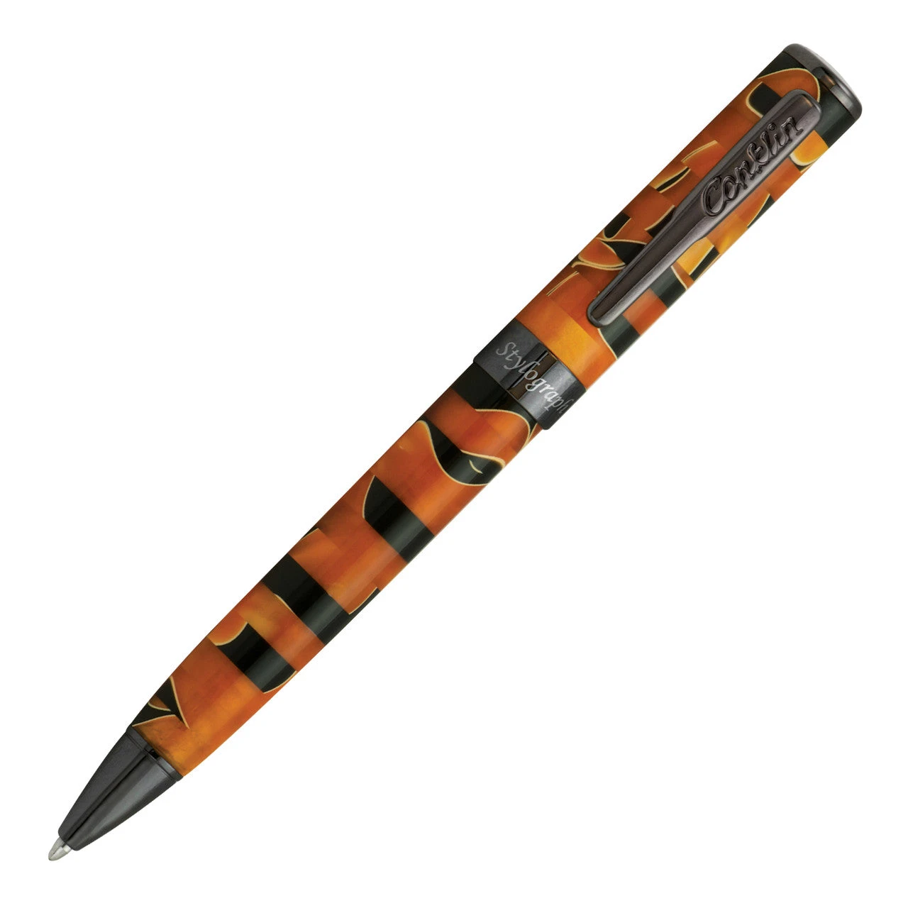 Conklin Stylograph Mosaic Ballpoint Pen, Orange & Black 3 Conklin Stylograph Mosaic Ballpoint Pen, Orange & Black