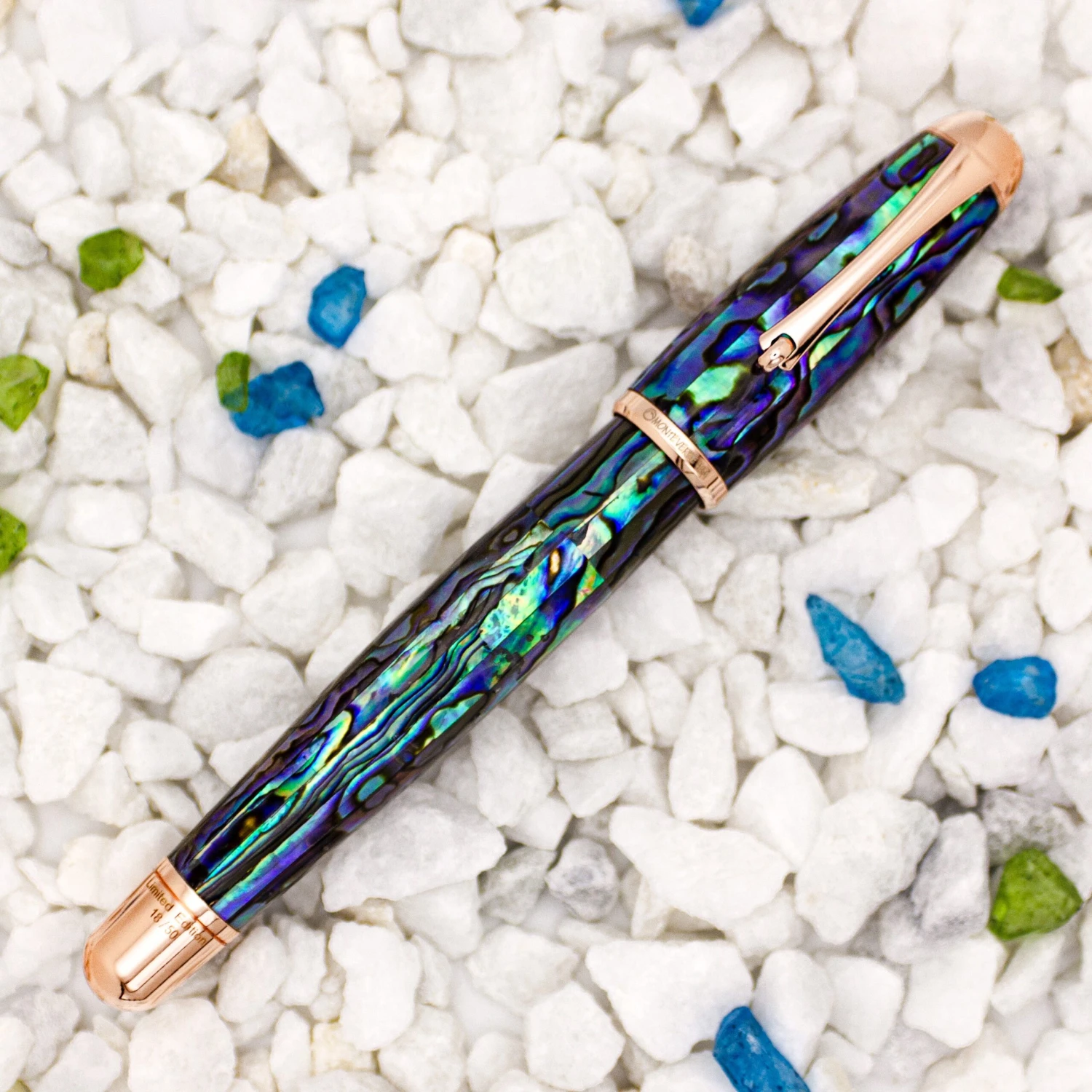 Monteverde Limited Edition Super Mega Abalone Rollerball Pen, Rose Gold Trim 4 Monteverde Limited Edition Super Mega Abalone Rollerball Pen, Rose Gold Trim - Image 2