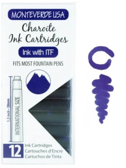 Monteverde International Standard Fountain Pen Ink Cartridges, Charoite