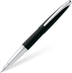 Cross® Cross ATX Fountain Pen, Basalt Black & Chrome, Fine Nib