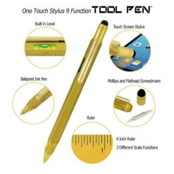 Monteverde 9 In 1 One Touch Tool Ballpoint Pen & Stylus, Solid Brass -Office Supplies 811xNPpM gL. SL1500 adf41635 6b2b 4fe3 9cc4 37232ac389db