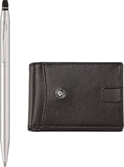 Cross® Cross Click Ballpoint Pen & Leather Wallet Gift Set