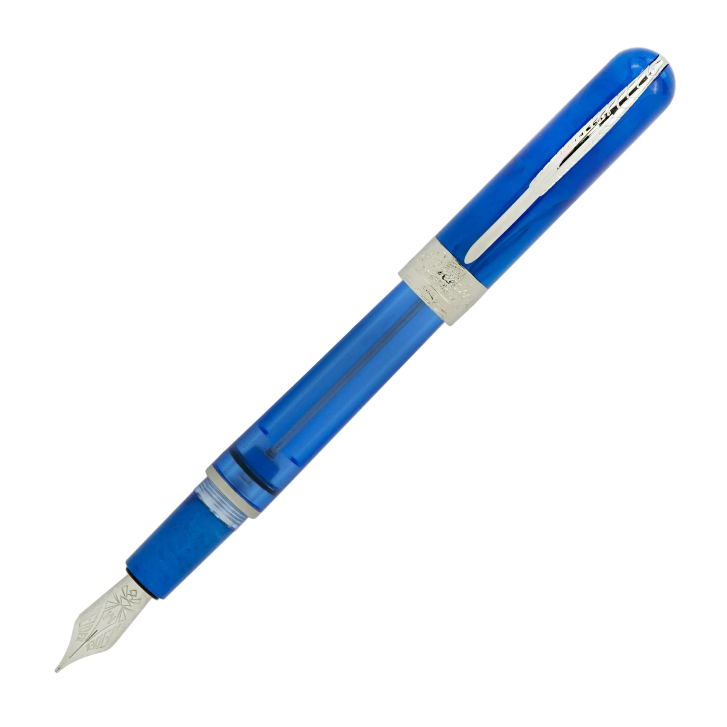 Pineider Avatar Twin Tank Touchdown Fountain Pen, Neptune Blue 3 Pineider Avatar Twin Tank Touchdown Fountain Pen, Neptune Blue