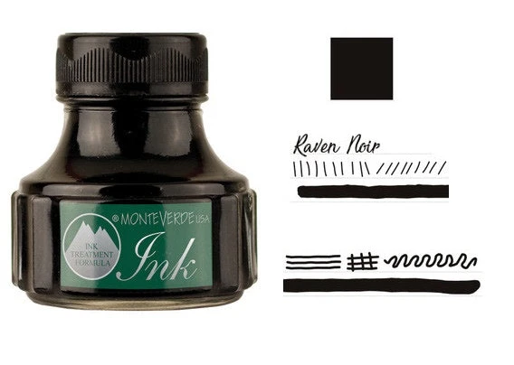 Monteverde 90ml Fountain Pen Ink Bottle, Raven Noir 3 Monteverde 90ml Fountain Pen Ink Bottle, Raven Noir