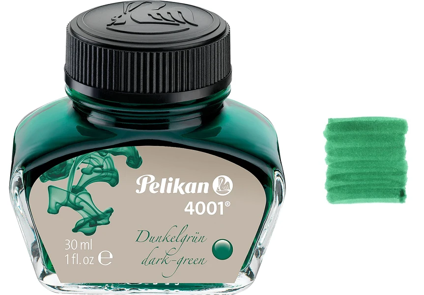 Pelikan 4001 Fountain Pen Ink Bottle, 30ml, Dark Green 3 Pelikan 4001 Fountain Pen Ink Bottle, 30ml, Dark Green