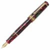 Maiora Alpha Pompei Fountain Pen, Red & Green Resin, Gold Accents -Office Supplies Pompei
