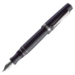 Maiora Aventus Lapillo Fountain Pen, Matte Black & Palladium, Broad Nib