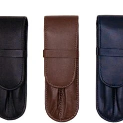 Double Genuine Leather Pen Case