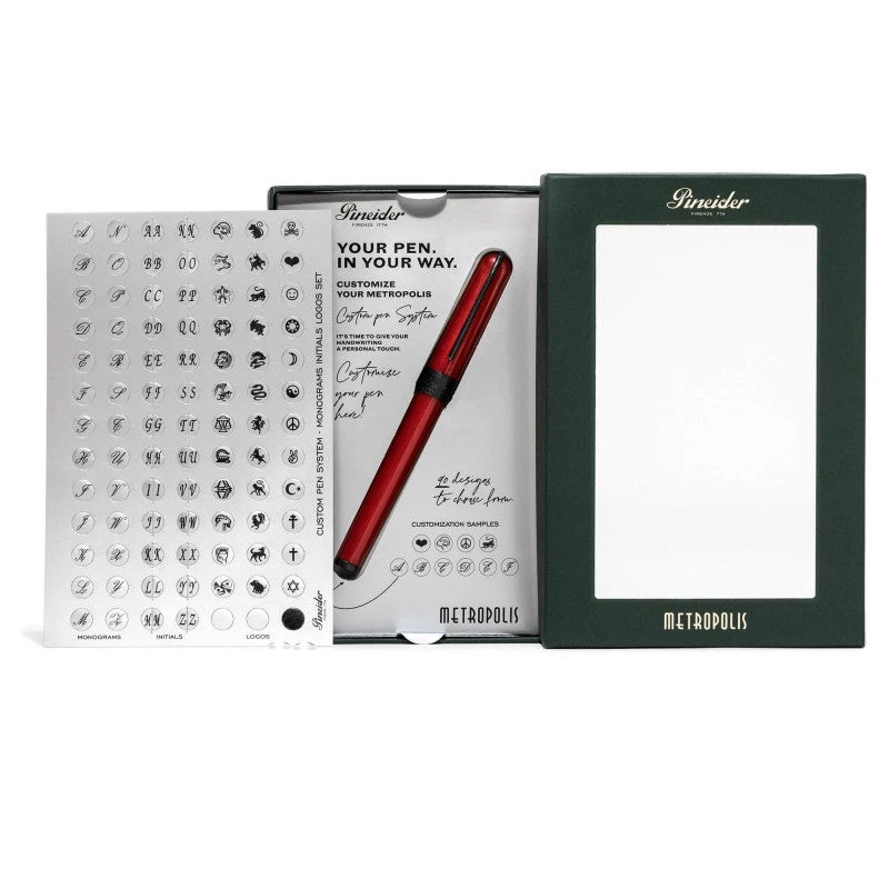 Pineider Metropolis Rollerball Pen, Red 4 Pineider Metropolis Rollerball Pen, Red - Image 2