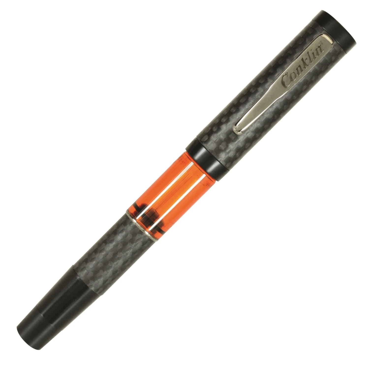 Conklin Carbon Fiber Stealth Word Gauge Fountain Pen, Orange 3 Conklin Carbon Fiber Stealth Word Gauge Fountain Pen, Orange