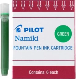 Pilot Namiki Fountain Pen Ink Cartridges, Green, 6pk