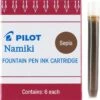 Pilot Namiki Fountain Pen Ink Cartridges, Sepia, 6pk -Office Supplies psepia