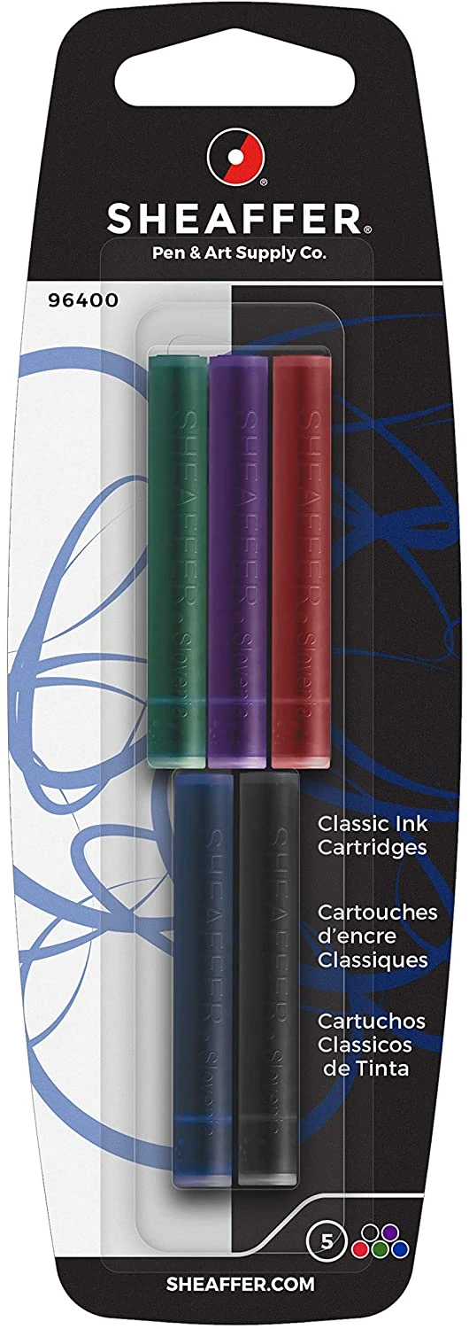 Sheaffer Skrip Classic Fountain Pen Ink Cartridges, Assorted 3 Sheaffer Skrip Classic Fountain Pen Ink Cartridges, Assorted