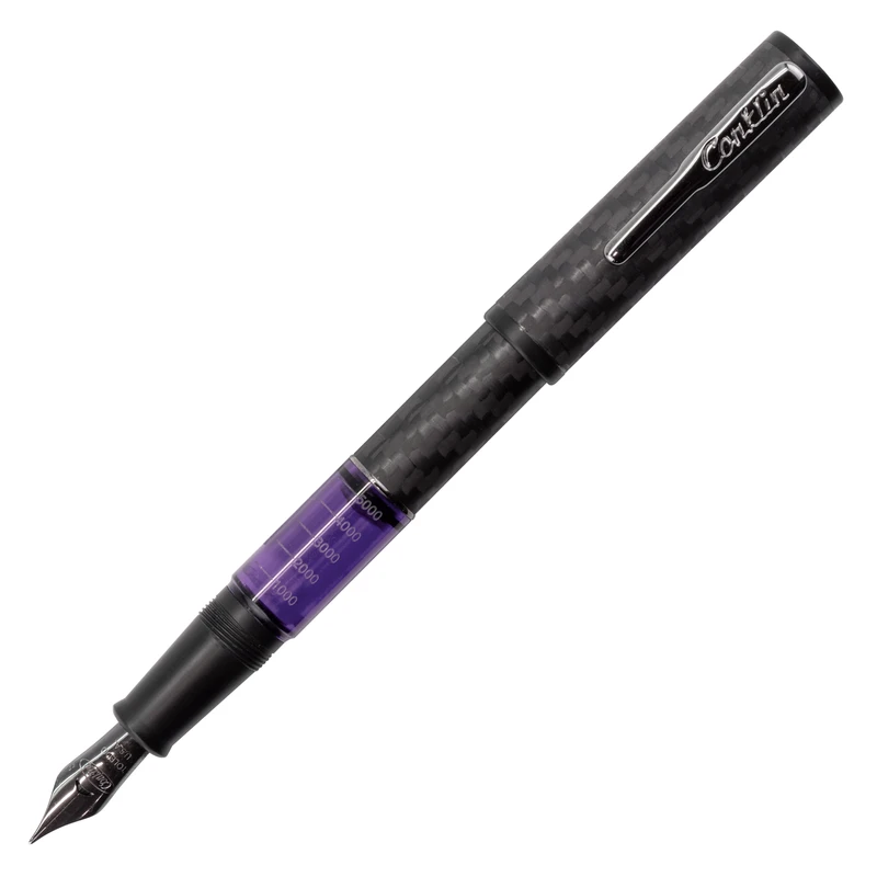 Conklin Carbon Fiber Stealth Word Gauge Fountain Pen, Purple 3 Conklin Carbon Fiber Stealth Word Gauge Fountain Pen, Purple