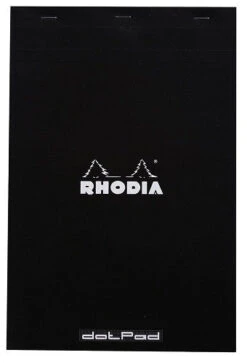 Rhodia Classic Notepads DotPad Top Staplebound 8 1/4 X 12 1/2 Dot Grid Black 80 Sheets